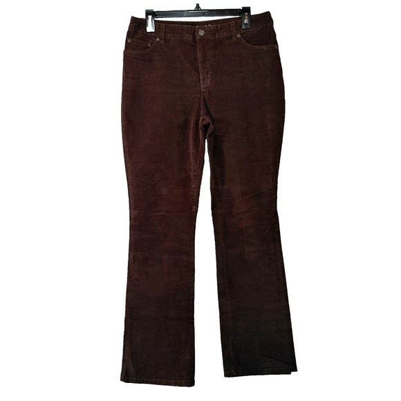 St. John's Bay Pants - St. John's Bay Secretly Slender Bootcut Corduroy Pants Women's 10 Brown Mid Rise